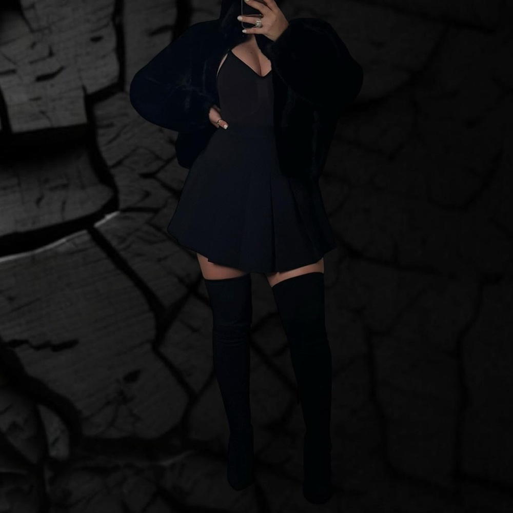Studio Black Fur-Trimmed Jacket